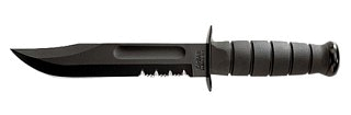 Нож Ka-Bar 1214 Black USMC сталь 1095 серрейтор рукоять кратон