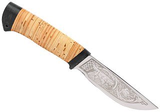 Нож Росоружие Сталкер-2 сталь 95х18 береста рисунок - фото 1
