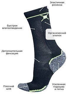 Носки TalbergTrek Pro Organic +15C черный 43-46 - фото 2