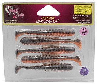 Приманка Crazy Fish Vibro worm 3,4" F12-85-8D-6