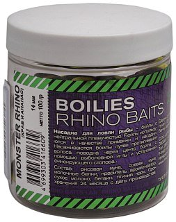 Бойлы Rhino Baits balanced Monster краб и ананас 14мм 100гр банка - фото 1