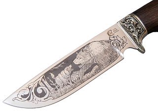 Нож ИП Семин Лорд кованная сталь 95х18 венги литье гравировка - фото 2