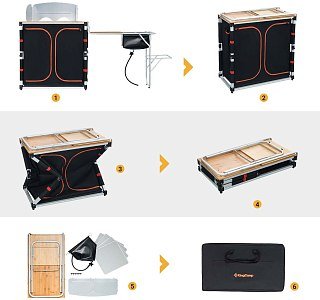 Кухня King Camp Bamboo 19045G походная 189х46х80 - фото 3