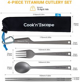 Набор стол приборов Cook'N'Escape Titanium Cutlery 4 персоны - фото 2