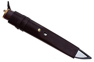 Нож Кизляр Карачаевский разделочный рукоять граб латунь - фото 2