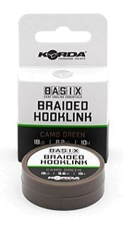Поводковый материал Korda Basix Braided Hooklink 18lb 10м Camo green - фото 1