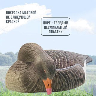 Подсадной гусь Taigan Goose shell кормящийся со съемной головой - фото 3