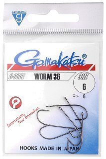 Крючок Gamakatsu Worm 36 black №4 - фото 2