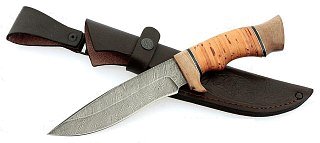 Нож ИП Семин Близнец кованая сталь 95х18 береста кость - фото 1