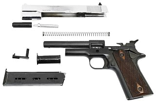 Пистолет Курс-С Colt 1911 СО 10х24 хром охолощенный - фото 9