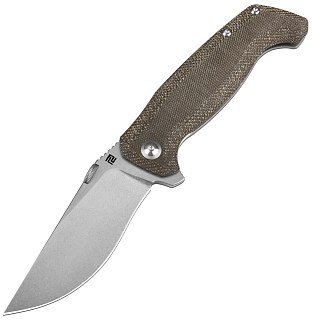 Нож Artisan Cutlery Kami складной рукоять зеленый микарта титан сталь stonewash  - фото 1