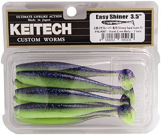 МП Приманка Keitech виброхвост Easy shiner 3,5" PAL06 Violet lime belly 7шт - фото 2