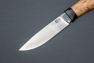 Нож ИП Семин Кулик кованая сталь Х12МФ карельская береза граб - фото 2