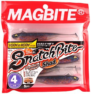 Приманка Magbite MBW04 Snatch bite shad 4-03 4.0" 5шт - фото 1