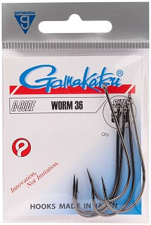 Крючок Gamakatsu Worm 36 black №5/0 - фото 1