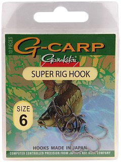 Крючок Gamakatsu G-Carp Super Rig Hook №6 уп.10шт - фото 1