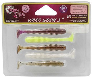 Приманка Crazy Fish Vibro worm 3'' 11-75-M58-6