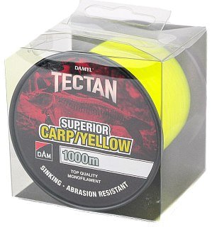 Леска DAM Tectan Superior carp 1000м 0,33мм 8,0кг 18lbs yellow - фото 1