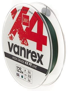 Шнур Lucky John Braided line Vanrex X4 Braid 125м 10 зеленый - фото 2