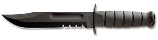 Нож Ka-Bar 1212 Black USMC сталь 1095 серрейтор рукоять кратон