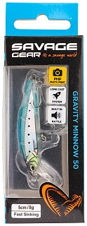 Воблер Savage Gear gravity  minnow 5см 8гр fast sinking ghost sardine PHP