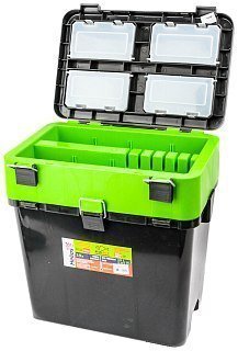 Ящик зимний Helios Fish box 19л двухсекционный зеленый - фото 2