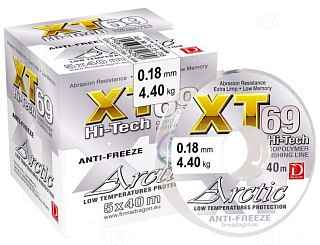 Леска Dragon XT69 Hi-Tech Arctic 40м 0.18мм