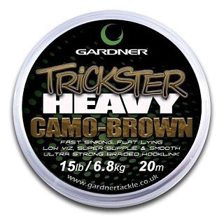 Поводочный материал Gardner trickster heavy camo brown 20м 15lb