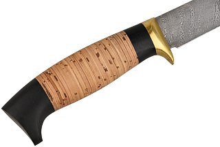 Нож ИП Семин Филейный дамасская сталь средний литье береста граб - фото 3