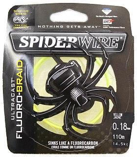 Шнур Spiderwire fluorobraid yellow 110м 0,18мм - фото 1
