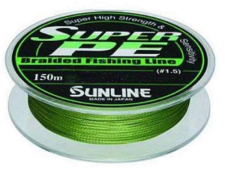 Шнур Sunline Super PE L.GRN 150м 0,235мм 20lbs 10кг 