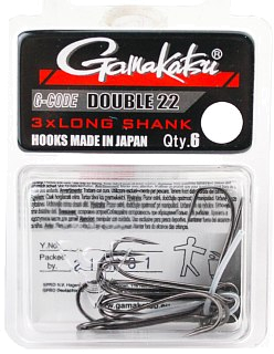 Крючок Gamakatsu Double 22 двойной long shank №2 - фото 1