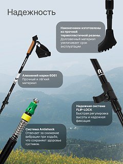 Палки Roadlike Protect для скандинавской ходьбы с антишоком Flip-Lock белый - фото 7