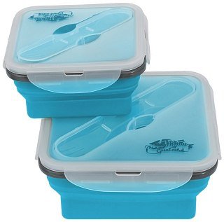 Контейнер Tramp силиконовый с ловилкой 400мл аквамарин - фото 5