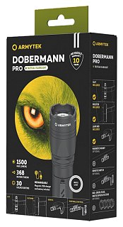 Фонарь Armytek Dobermann Pro Magnet USB белый - фото 2