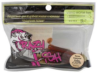 Приманка Crazy Fish Vibro worm 3-5-10-3 жареная рыба