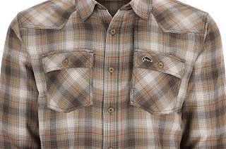 Рубашка Simms Santee Flannel LS Black/Br.Blue Pane Ombre  - фото 2