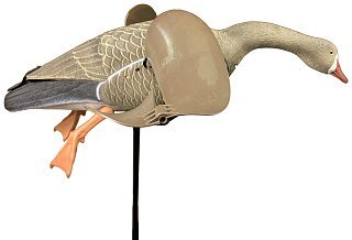 Подсадной гусь Taigan Goose летящий с вращающ. крыльями на стальном основании - фото 14