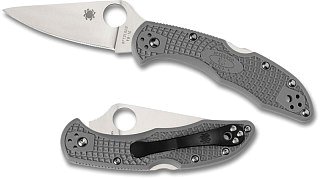 Нож Spyderco Delica Flat Ground Grey складной сталь VG-10 - фото 1