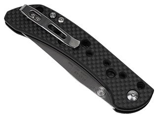 Нож Sanrenmu 9165-KB складной сталь 12C27 Brush black carbon fiber overlay G10 - фото 8