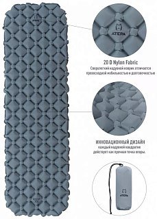 Коврик Атера Mattress 189х58х6см светло-серый  - фото 3