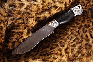 Нож Северная Корона Черепаха дамаская сталь бронза дерево - фото 4