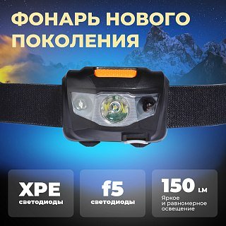 Фонарь Pereval BT-HL9023R налобный 150 Lumens - фото 2
