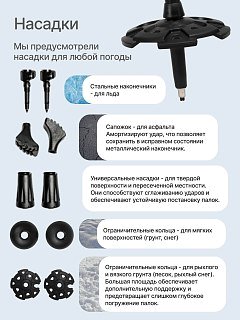Палки Roadlike Protect для скандинавской ходьбы с антишоком Flip-Lock белый - фото 9