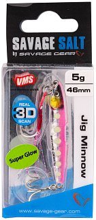 Пилькер Savage Gear 3D jig minnow 5гр 4.6см PHP pink flash