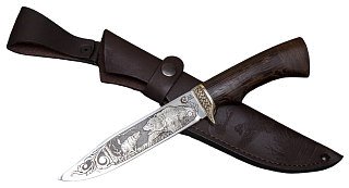 Нож ИП Семин Лидер  кованная  сталь 95х18  венги  литье гравировка - фото 1