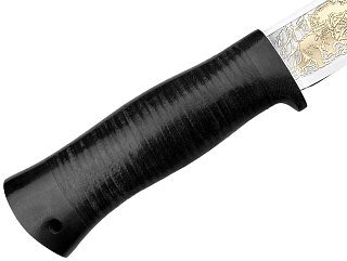Нож Росоружие Баджер-2 ЭИ-107 кожа позолота гравировка - фото 3