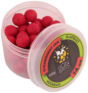 Бойлы Lion Baits Strawberry Jam в дипе 14мм 100гр - фото 1