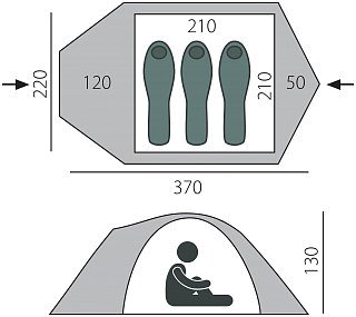 Палатка BTrace Challenge 3 зеленый - фото 3