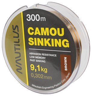 Леска Nautilus Camou Brown Sinking 300м 0.302мм - фото 2